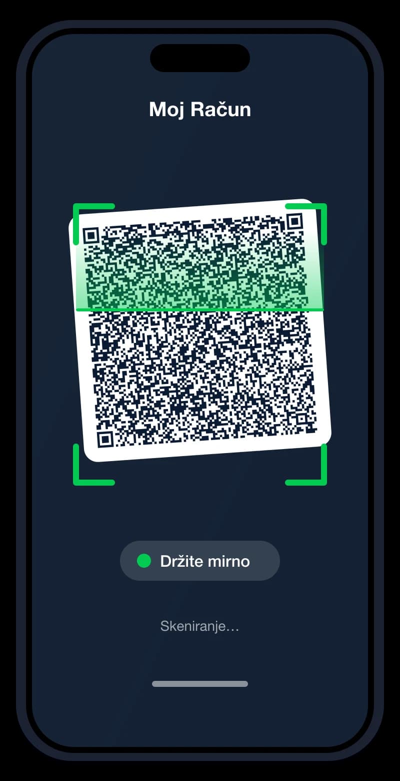 Moj Račun skenira gust QR kod sa računa